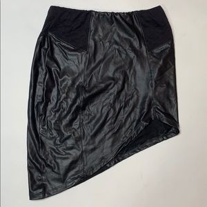Black faux leather skirt